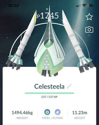 Shiny Celesteela Pokemon Gen7 Go Pokémon Ultra Beast UltraBeast Read Desc Alola