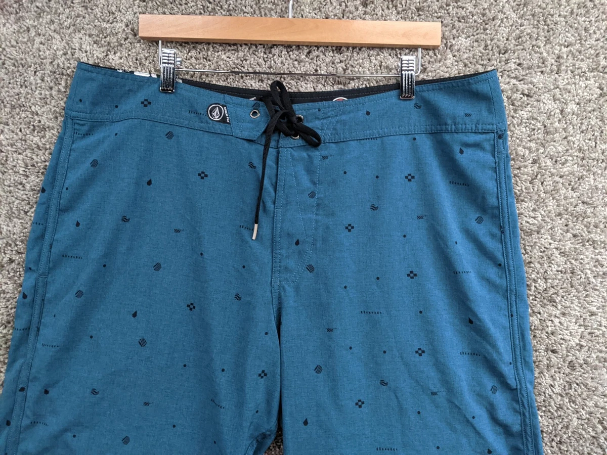 Volcom Mens Swim Board Shorts Size 38 Blue Pure Function Boardies