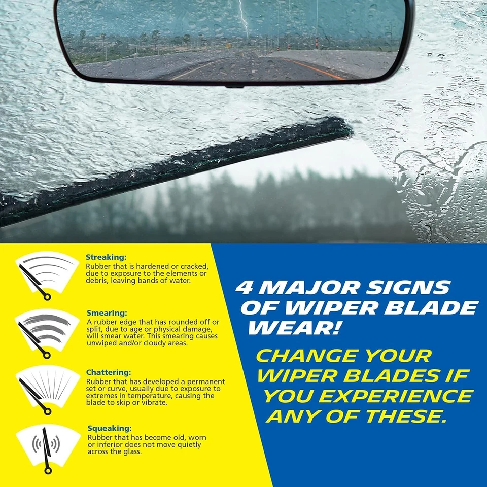2-Wipers: 24" + 22" For Michelin Windshield Beam Wiper Blades - 25-240 25-220 - Image 2 of 4