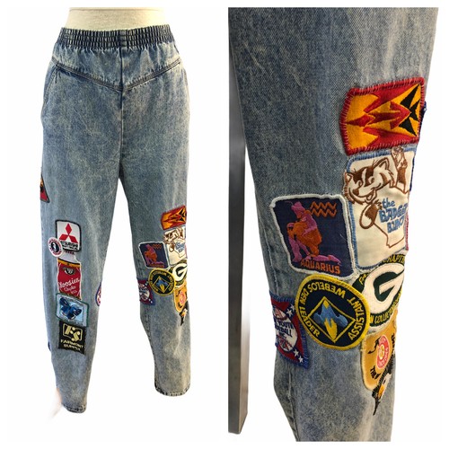 Vintage VTG 1980s 80s Acid Wash Patched 