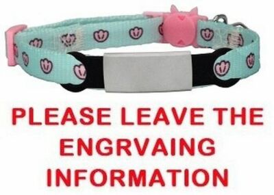 Custom Personalized Cat Small Dog Collar Engraved Adjustable Breakaway Necklace