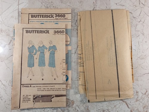 BUTTERICK 3660 VTG 80s Dress Top Skirt Loose Raglan Elastic 16 18 20 UNCUT Sew - Picture 2 of 7