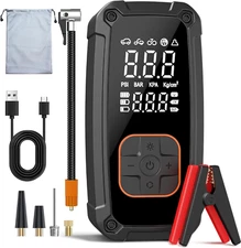Tire Inflator Portable Air Compressor with Jump Starter - 150PSI & 25000Mah Car 