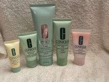 5-Piece CLINIQUE SKIN CARE ESSENTIALS Soap Scrub Cream Makeup Remover  Lotion