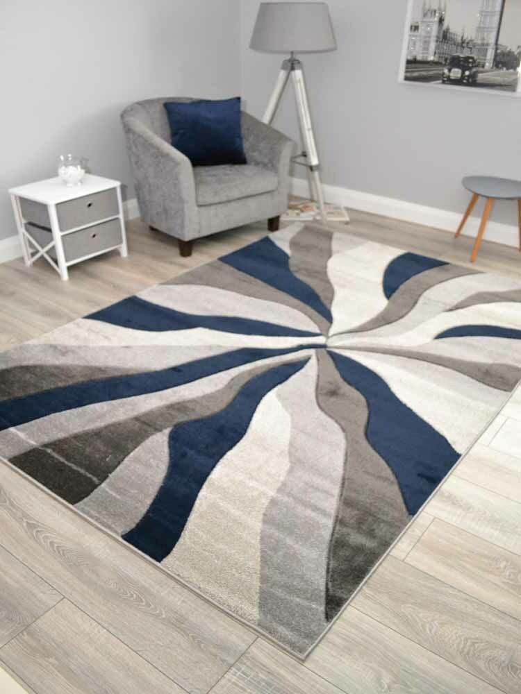 Blue And Grey Living Room Rugs | Baci Living Room