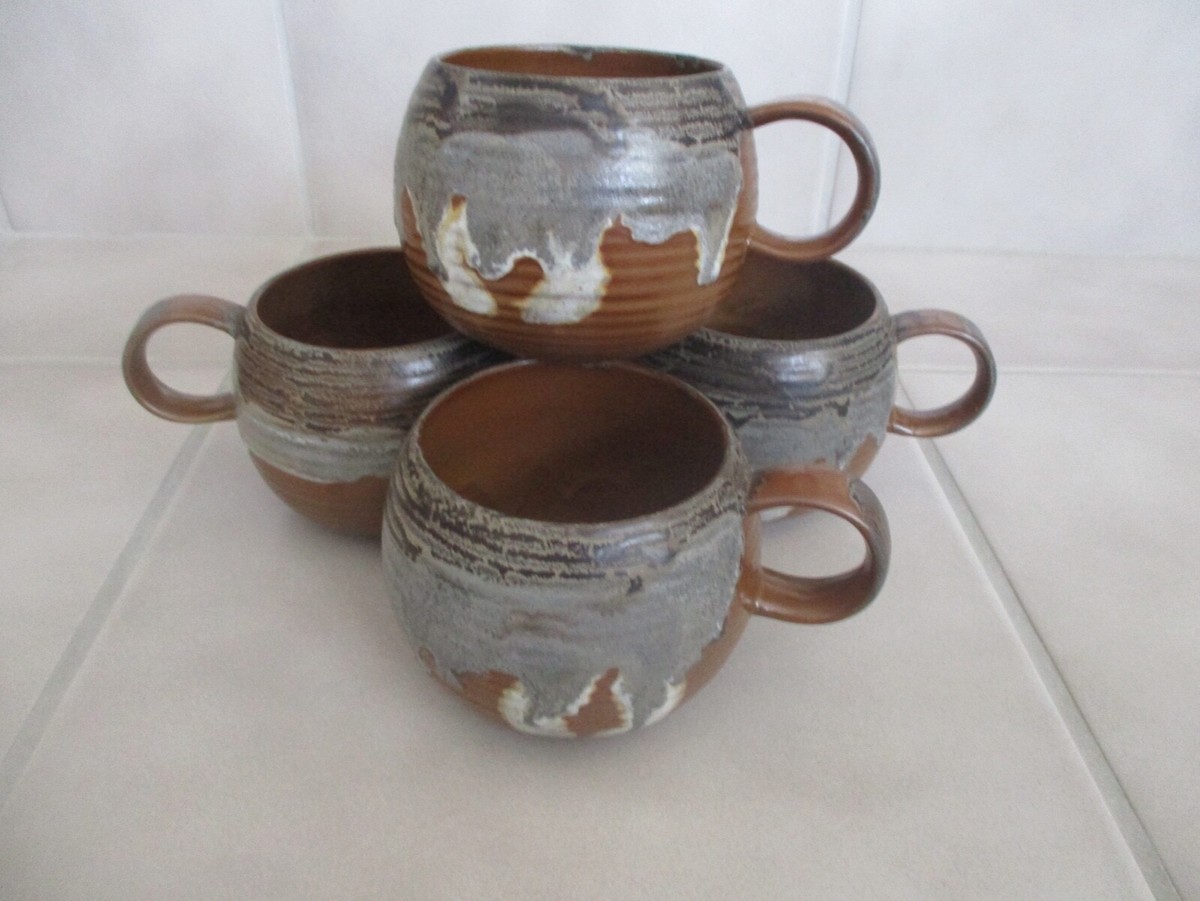 4 Bloomingville SENNA Pottery Mugs Glazed Stoneware Coffee Mugs Set of 4 |  eBay