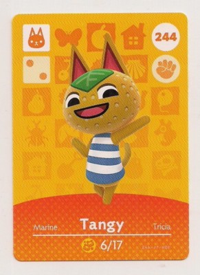 Animal Crossing amiibo Card: Tangy 244 Series 3 Cat New Leaf