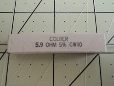 (2) Colber 5.9 Ohm 5% CW10 Wirewound Axial Ceramic Fixed Power Resistors