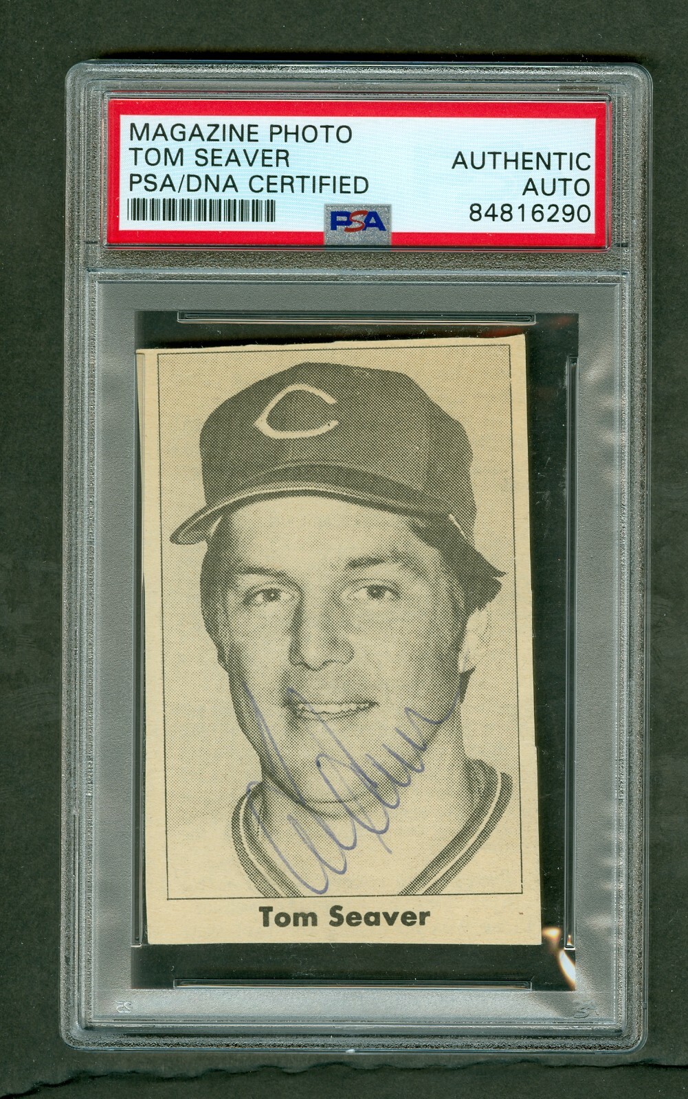 Tom Seaver Vintage 1970's-80's Small Magazine photo PSA/DNA Encased Autograph