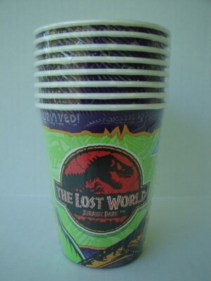 JURASSIC PARK LOST WORLD 9oz PAPER CUPS (8) ~ Birthday Party Supplies Beverage