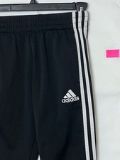 Adidas Three Stripe Jogger Track Pants Black/White Kids Sz 8 EUC