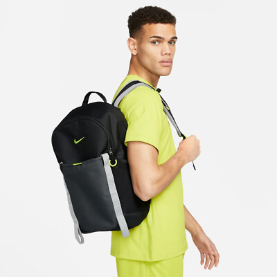 NEW Nike Dri Fit Hike Day Pack 24L Backpack Volt Travel Gym Bag Black DJ9678 010