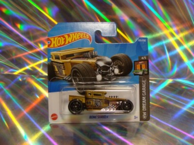 Hot Wheels 2022 Bone Shaker Gold - HW Dream Garage 4/5 Die Cast Car With Skull Wing
