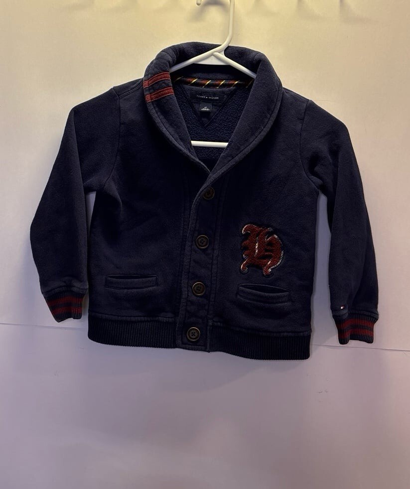 Tommy Hilfiger Vintage 2000s Y2K Varsity Sweater in 4T Size