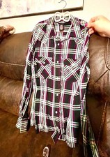 Wrangler Retro Girls Rodeo Shirt Size Small Pear Snap Button Down Pink Turquoise