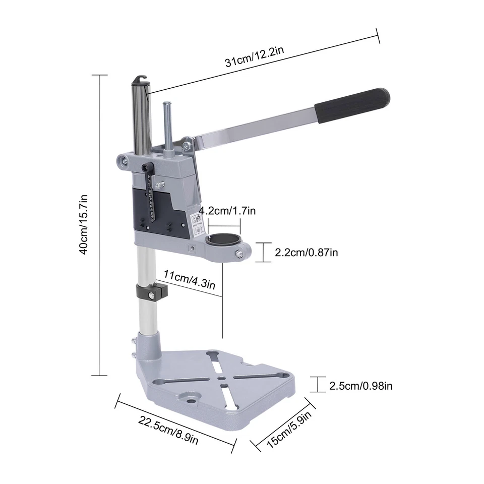 Adjustable Hand Drill Press Bench Stand DIY Workbench Pillar Clamp Drilling Tool - Image 3 of 4