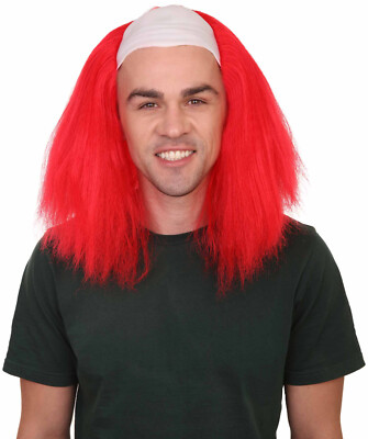 Gruselige Glatze rot Clown kurze Afro Perücke Halloween Party Cosplay Kostüm