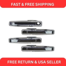 Outside Exterior Door Handle Chrome Front Rear Kit Set of 4 for Ram Pickup Truck