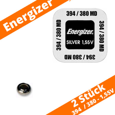 2 x Energizer 394 / 380 Uhrenbatterie Knopfzelle SR45 SR936SW AG9 Silberoxid