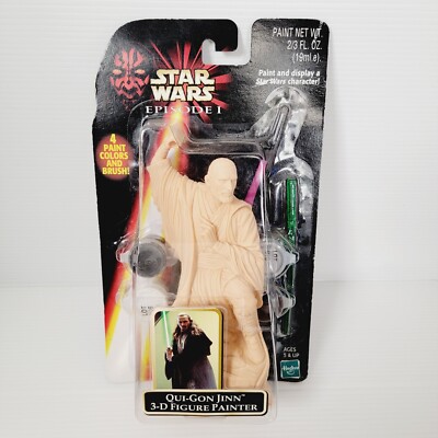 STAR WARS Episode I Qui-Gon Jinn Action Figure 3-D Painter - Hasbro 1998 NOS