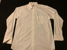 Burberry London Men's 16-35 Dress Shirt White TTX Imported Cotton Broadcloth
