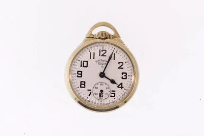 Elgin Railroad Grade 571 Taschenuhr 16s 21J 10K Gold Filled Keystone - Bild 1 von 4