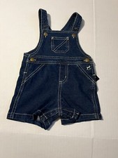 New baby boy denim overalls gold buttons size...
