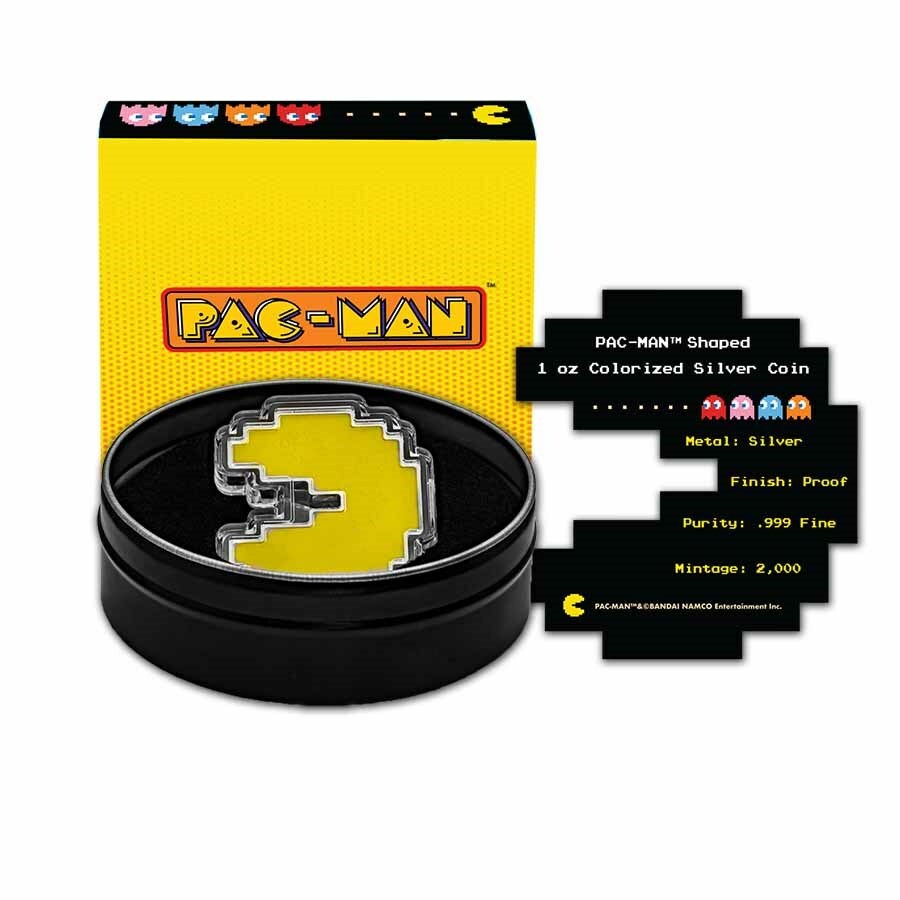 パックマン シルバー 1オンス Buy 1 oz Silver PAC-MAN Game Token Round| KITCO