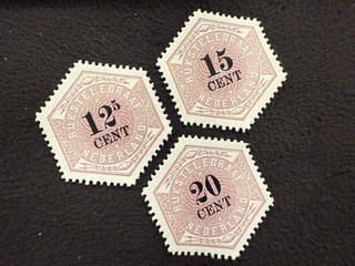 3 Netherlands 1877 NVPH Telegram Stamps MNH Reproduction Stamp sv #2