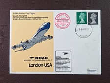 1971 BOAC Boeing 747 London-New York Inaugural Flight Heathrow-JFK Flown Cover