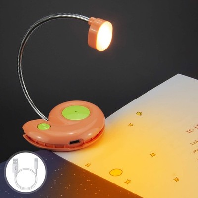Orange Kids Rechargeable Clip On Book Reading Light Amber Blue Light Blocking