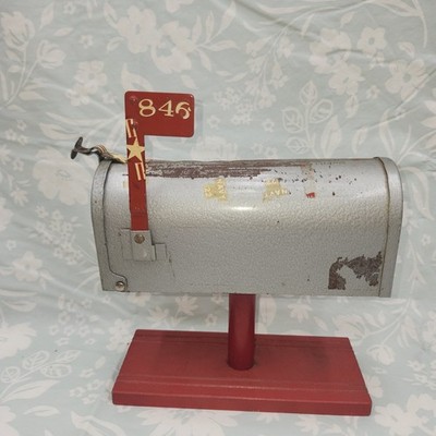 7'' Vintage Galvanized Metal Unique Mailbox Bank Navy Solider U.S.S. Ozbourn