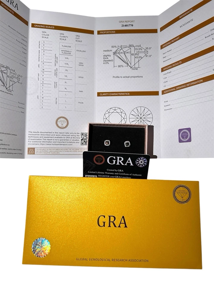 Authentic Green moissanite Diamond VVS Studs - Image 3 of 4