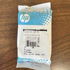 HP 75 Tri color Ink Cartridge Genuine OEM CB337W Factory Sealed No Retail Box