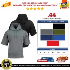 A4 N4281 Sprint Short Sleeve Fleece Hoodie
