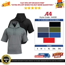 A4 N4281 Sprint Short Sleeve Fleece Hoodie