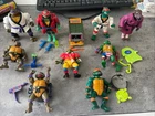 TMNT Teenage Mutant Ninja Turtles Vintage Lot Of 10 Figures w/Some Accessories
