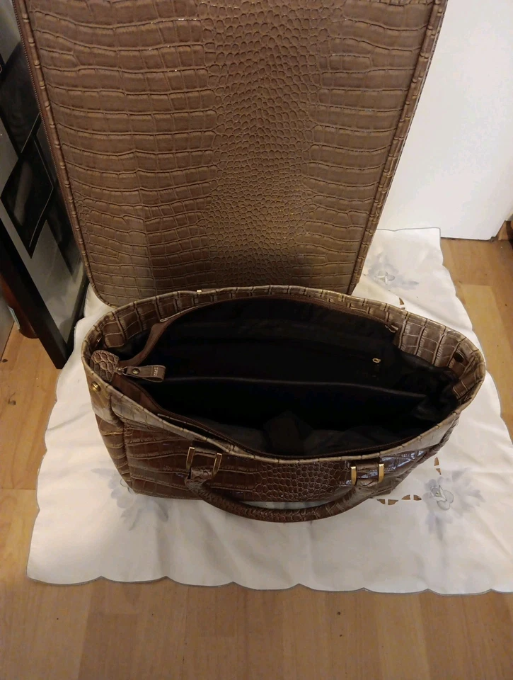 BRIC'S TROLLEY Italien Gebraucht MIT BUsinesstasche Brau MIT einem STAUBBEUTEL - Bild 2 von 4