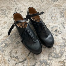 Boyne Walk Irish Dance Hard Shoes Genuine Leather Black Womens Size 7