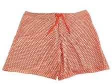 Amazon Essentials Mens Board Shorts Swim Trunks XXL Orange Surf Board Print NWOT