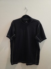 Lands' End Men's Quality Black Short-sleeve UPF 50 Swim Tee Rash Guard Sz L