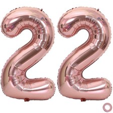 Rose Gold Number Balloons Large Foil Mylar Balloons 40 Inch Giant Jumbo Numbe...