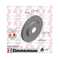 Zimmermann 430.2630.20 Bremsscheibe Hinterachse FüR Opel General Motors