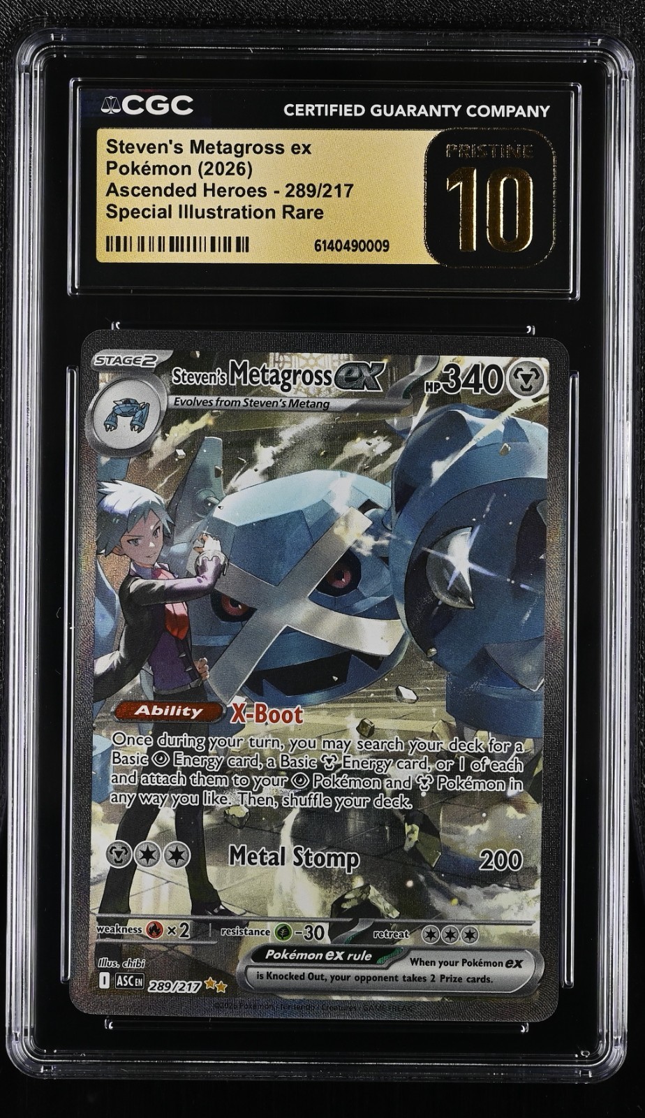 STEVEN'S METAGROSS EX 2026 POKEMON ASC EN SIR #289/217 CGC PRISTINE 10