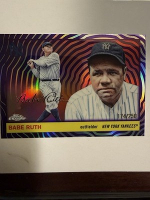 2025 Topps Chrome Platinum Babe Ruth #418 Purple Vibrations Refractor /250 