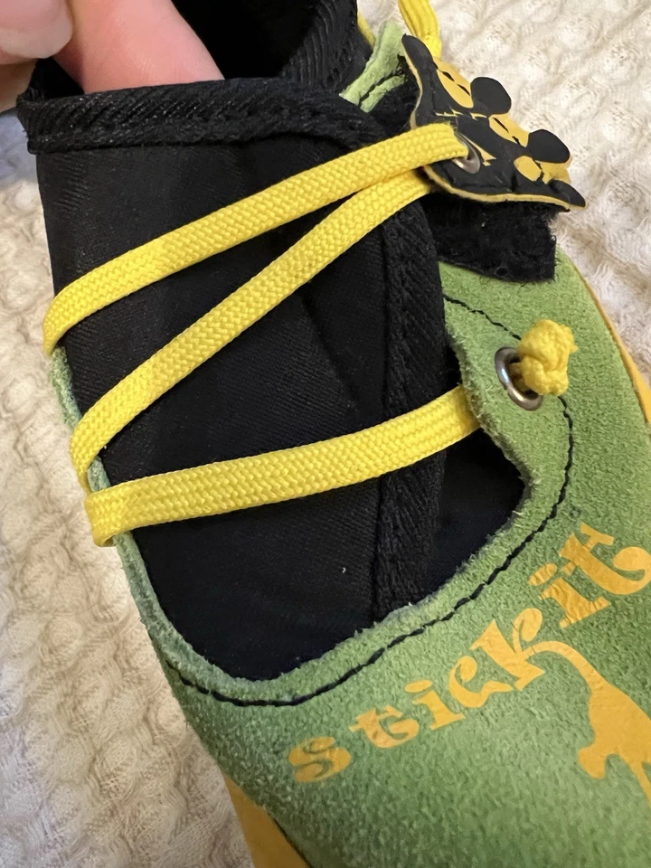 Jóvenes 10-11 LA Sportiva Stick-It Escalada Rock Zapatos Verde Amarillo Excelente Estado Foto 4 de 4