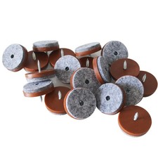 40 PCS 11/2 Inch Brown ScrewIn Felt Pads Furniture Chair Table Leg Glides