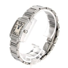 Authentic Cartier Tank Française SM White Gold/Diamond Watch WE1002S3 White... 2