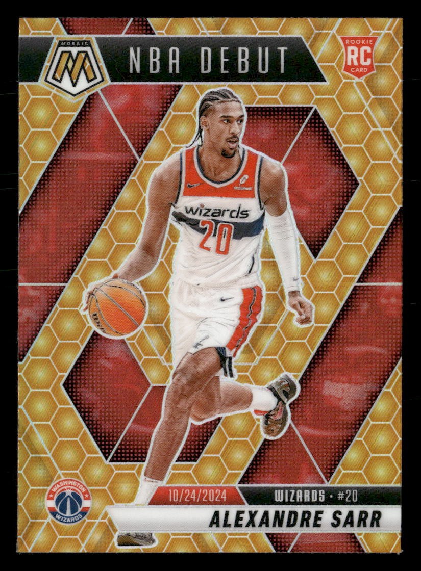 2024-25 Mosaic Alexandre Sarr #254 RC NBA Debut HONEYCOMB Washington Wizards