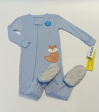 Carters Baby Girl Footed Pajamas 18 Months Zip Sleep N Play Cute Fox Pjs New